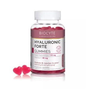BIOCYTE gumi bomboni za navlaženo in napeto kožo HYALURONIC FORTE, 60 bombonov