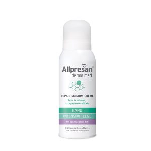 Zelo suhe, razpokane roke Allpresan derma med HAND CARE INTENSIVE CARE, kremna pena Repair za roke, pomirjujoč vonj, 100 ml
