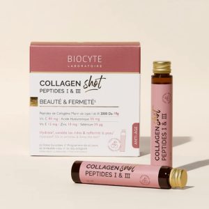 BIOCYTE Kolagen za zglajene gube, navlaženo & čvrsto kožo KOLAGEN SHOTS peptidi I in III, 10 vial